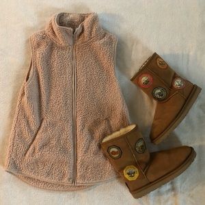 Pink Sherpa Vest
